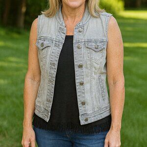 Guess grey denim sleeveless jacket